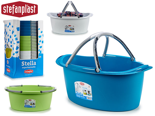 Plastic Oval Basket W/Handles & Display