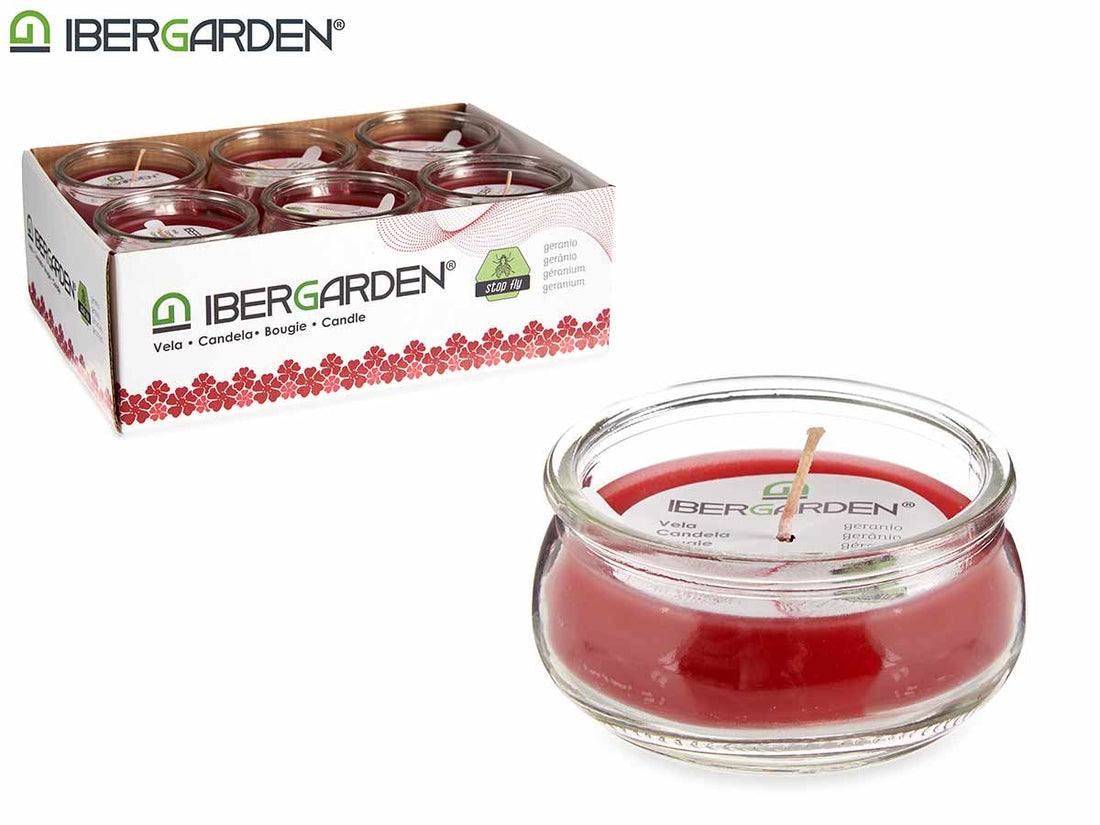 Vela Geranio Base Cristal