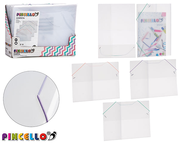 Plastic Folder Transparent Ruber 3 Col