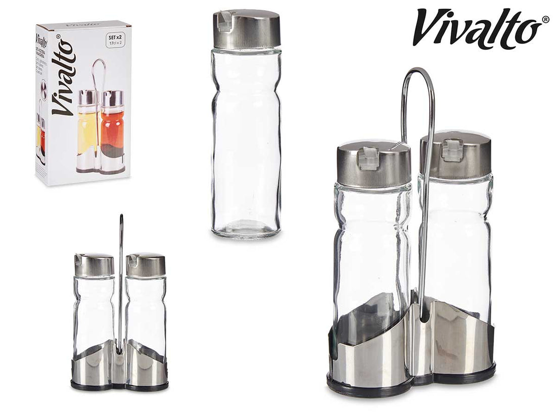 Vinagrera Con Soporte De Acero Inoxidable