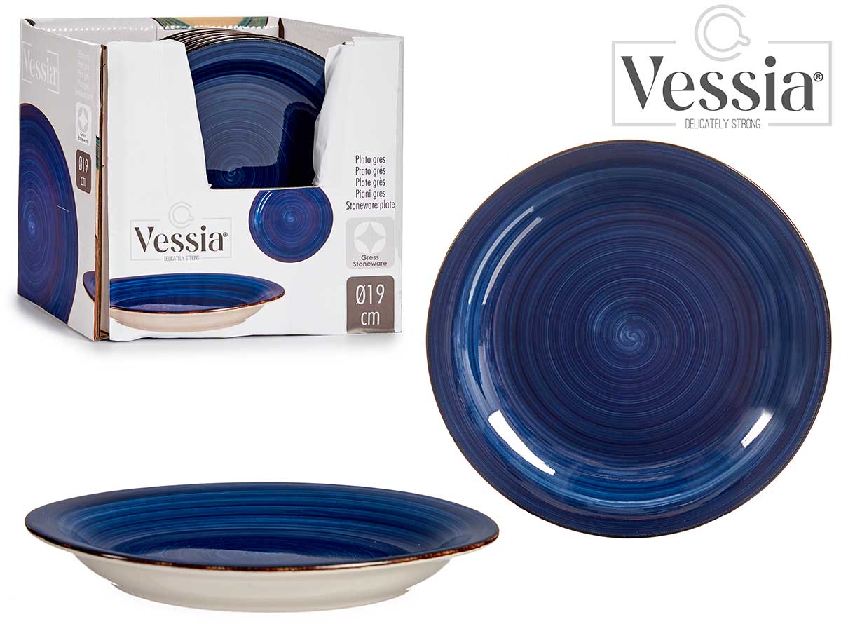Blue Dessert Plate With Edge