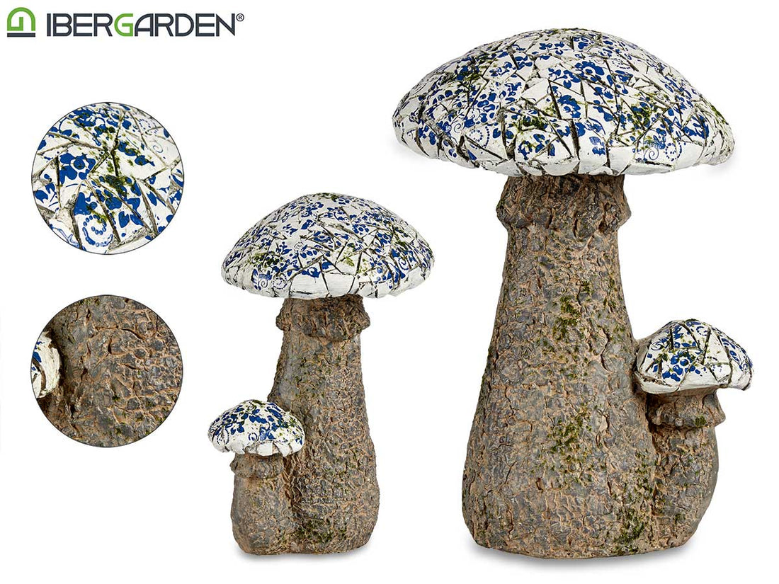 Hongo Poliresina Mosaico Azul