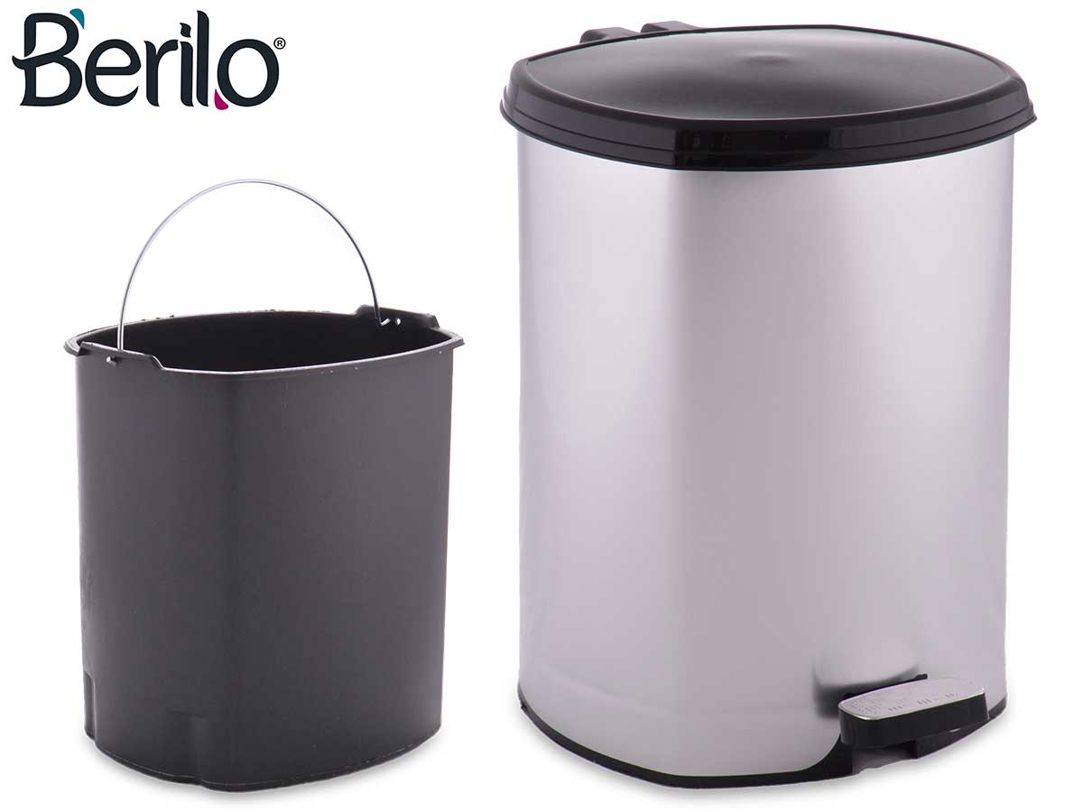 Silver Pedal Bin 6L