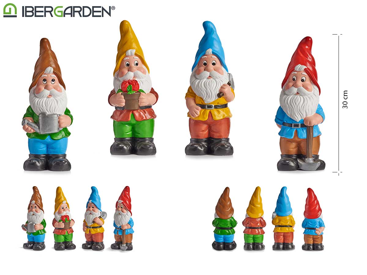 Bright Colors Ceramic Dwarf Assort 4 30Cm