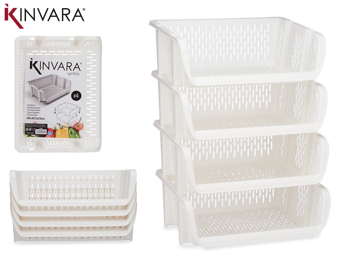 Set 4 White Vegetable Racks