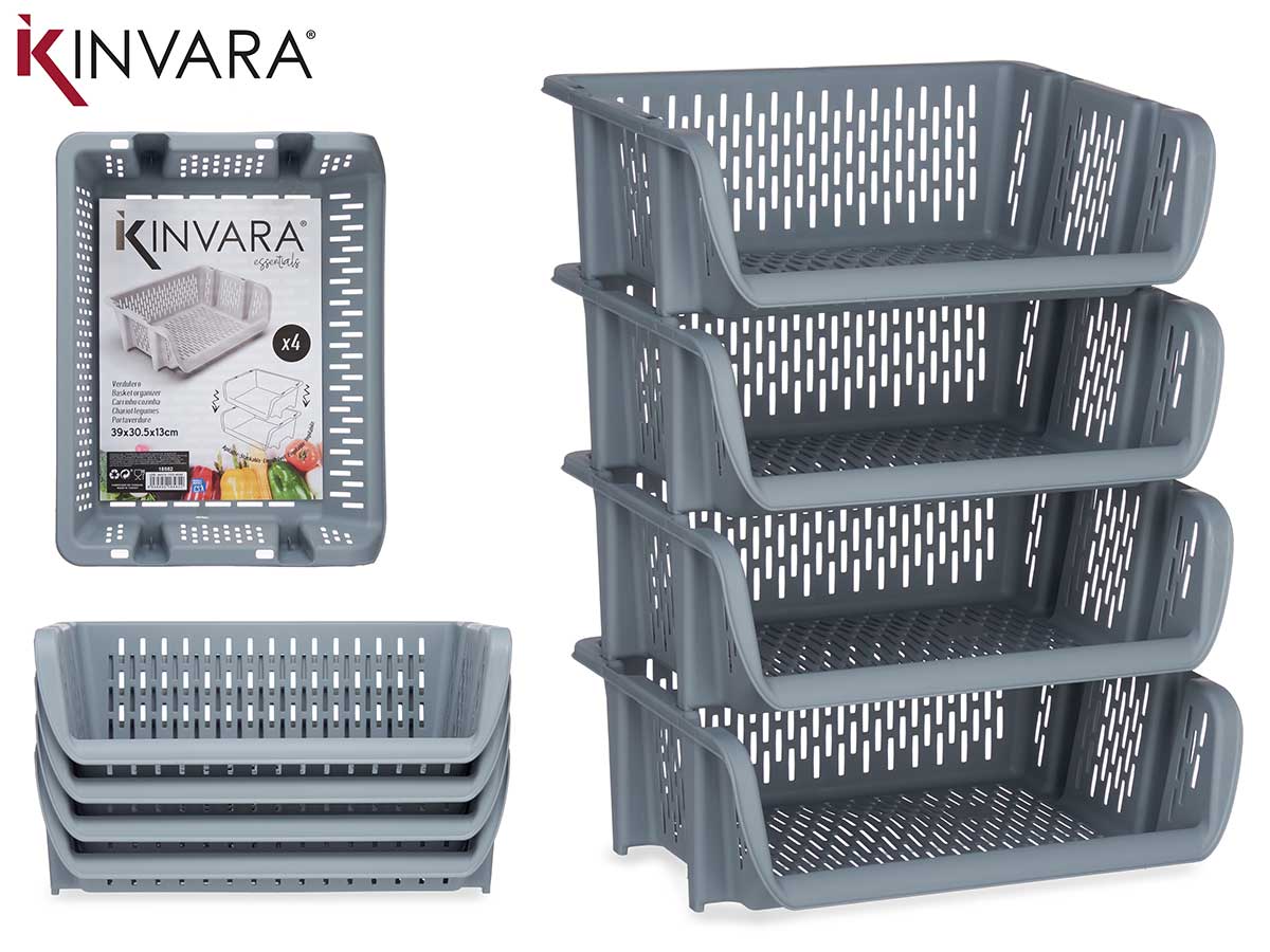Set 4 Grey Vegetable Racks