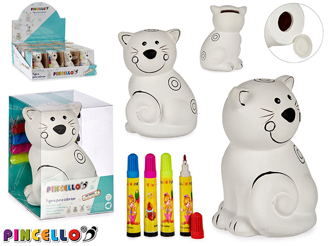 Gato Hucha Dinero Cerámica W 4 Waterpencil