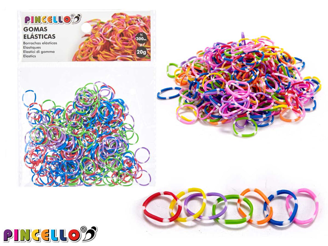 Conjunto de elásticos mix 4 cores claras