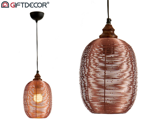 Metal Cylinder Table Lamp Copper Finish Small