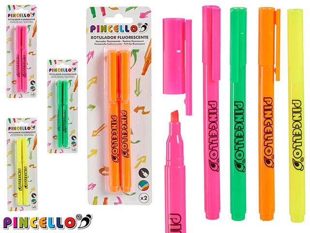Conjunto 2 marcadores fluorescentes Thin Mix 4 Col