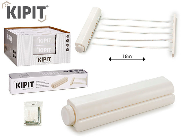 Clthes Horse 18M Extensible 5 Rope White