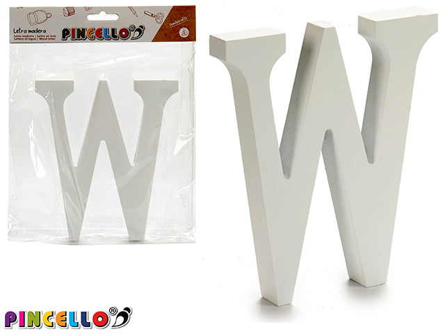 Madera Letra W Color Blanco 1,8X15Cm