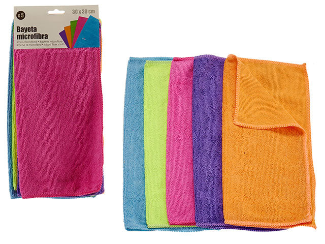 Set 5 Paños Microfibra 30X30Cm Mix 5 Co