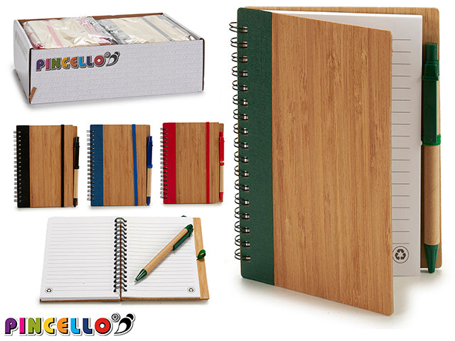Caneta Plana Capa de Bambu para Caderno 16X12 M4