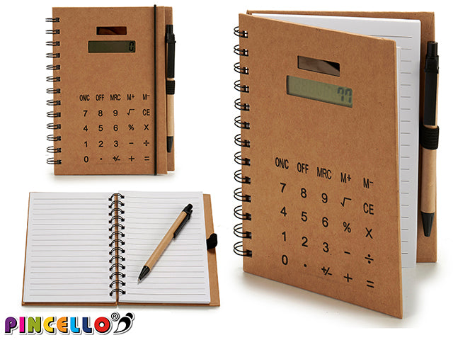 Caixa de notebook calculadora com caneta