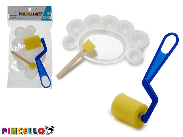 Conjunto de rolo e paleta de artesanato