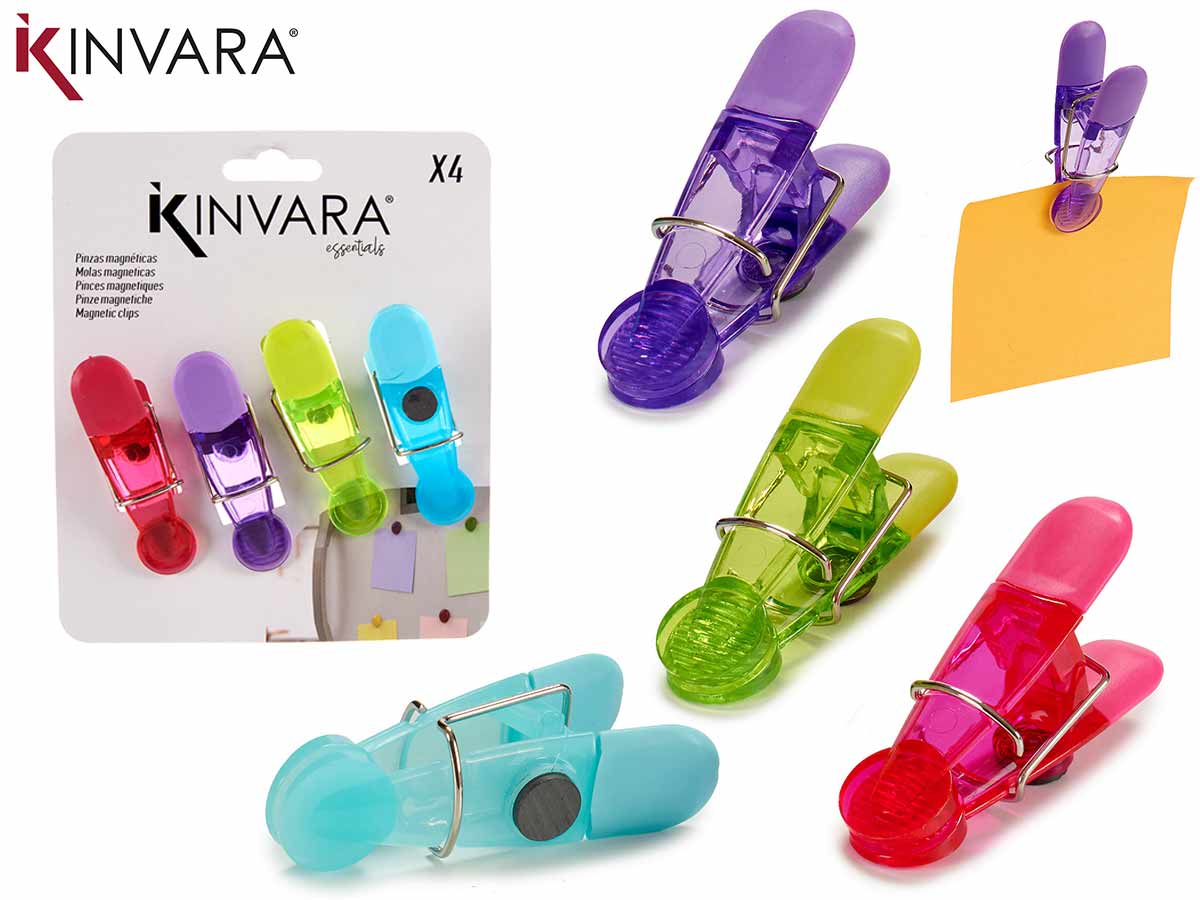 Set 4 Magnet Clips Mix Col