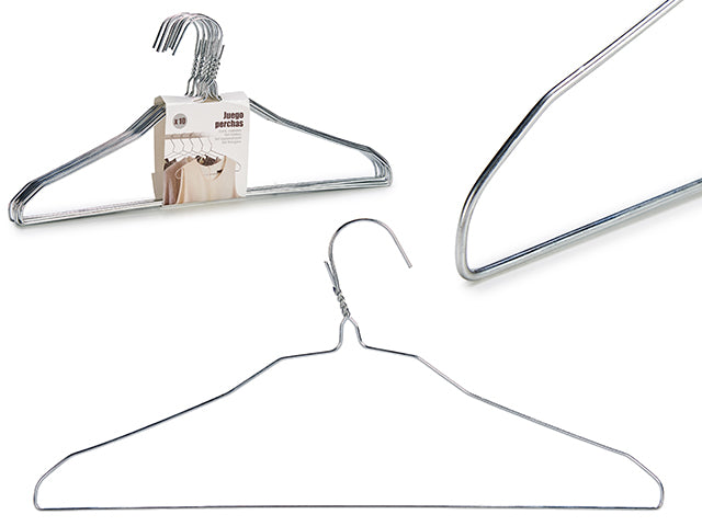 Conjunto de 10 cabides de aço cor prata