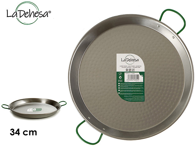 Polished Paella Pan 34 cm 6 Portions