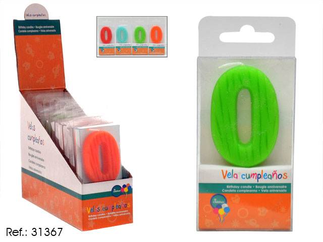 Birthday Candle Pvc Box 0 Mix 4 Col