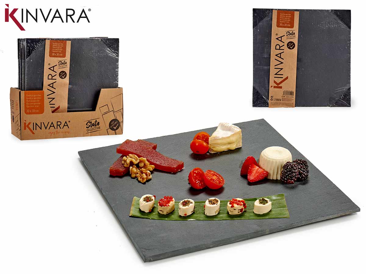 Slate Snack Tray Square 30X30Cm