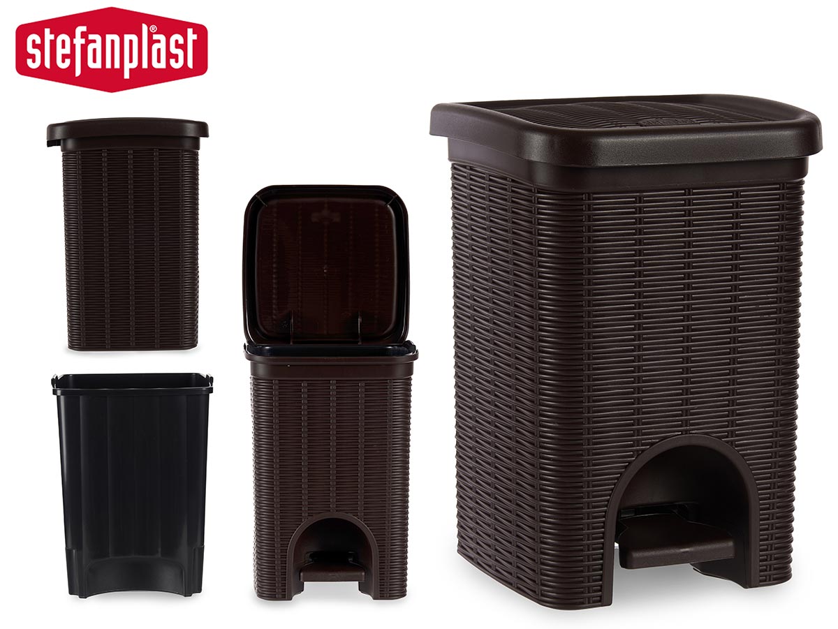 Plastic Waste Bin Small 6L Dark Brown