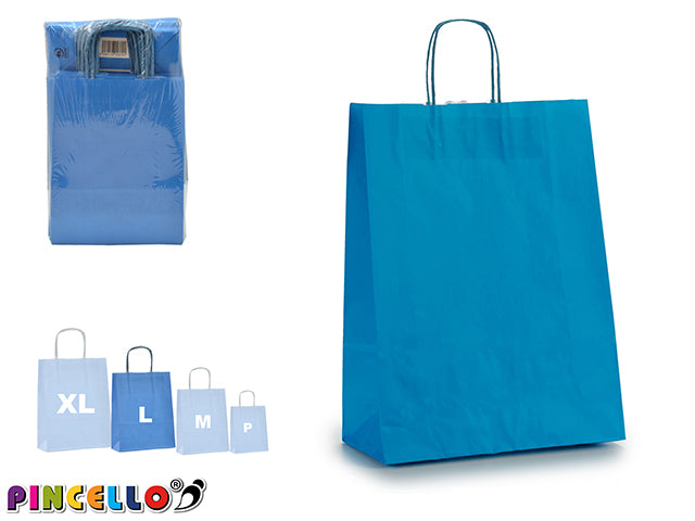 Bolsa de papel azul Med