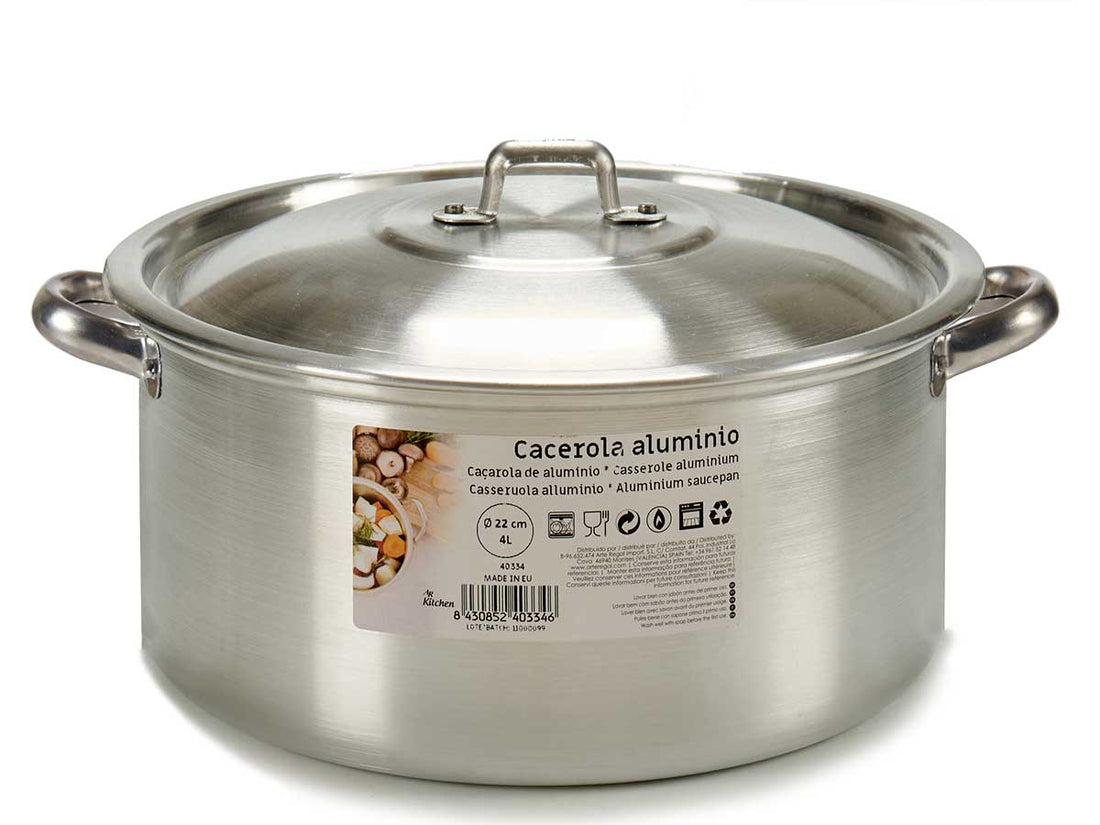 Cazo Aluminio 22 Cm 4 L