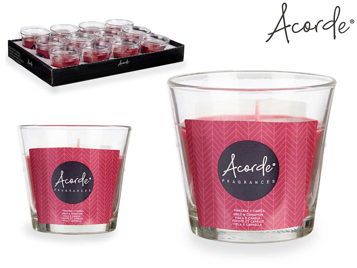Apple & Cinnamon Scented Candle 28h Glass