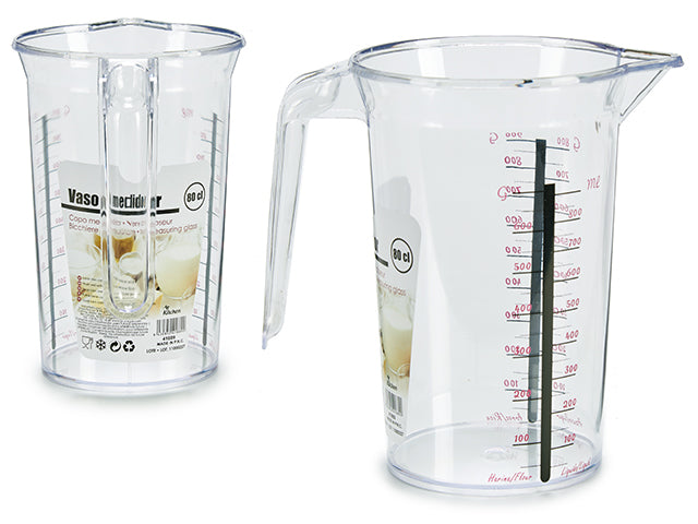 Jarra De Plástico Medidora Transparente 800Ml