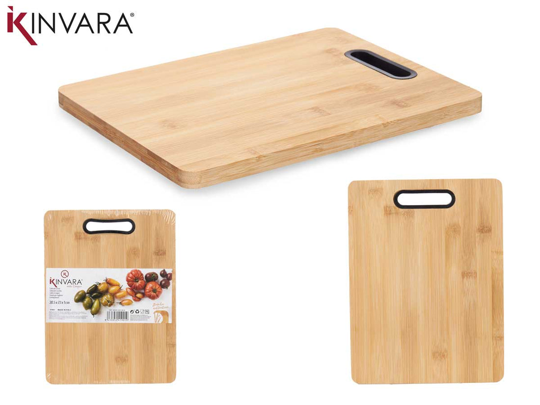 Tábua de corte de bambu Med com mão de silicone