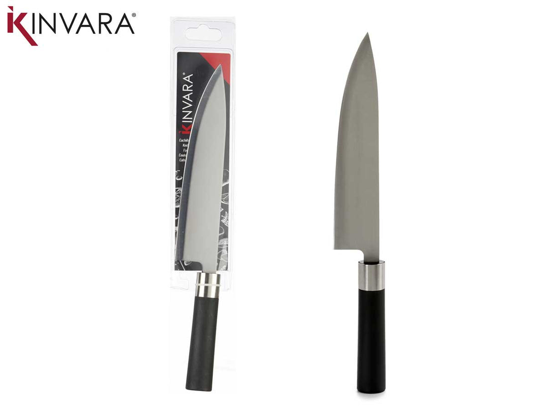 Cuchillo grande acero mango negro