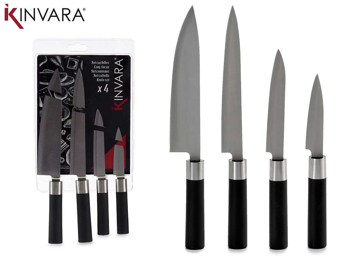 Conjunto de 4 facas Black Grip
