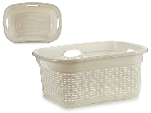 Cesta branca de vime com alças