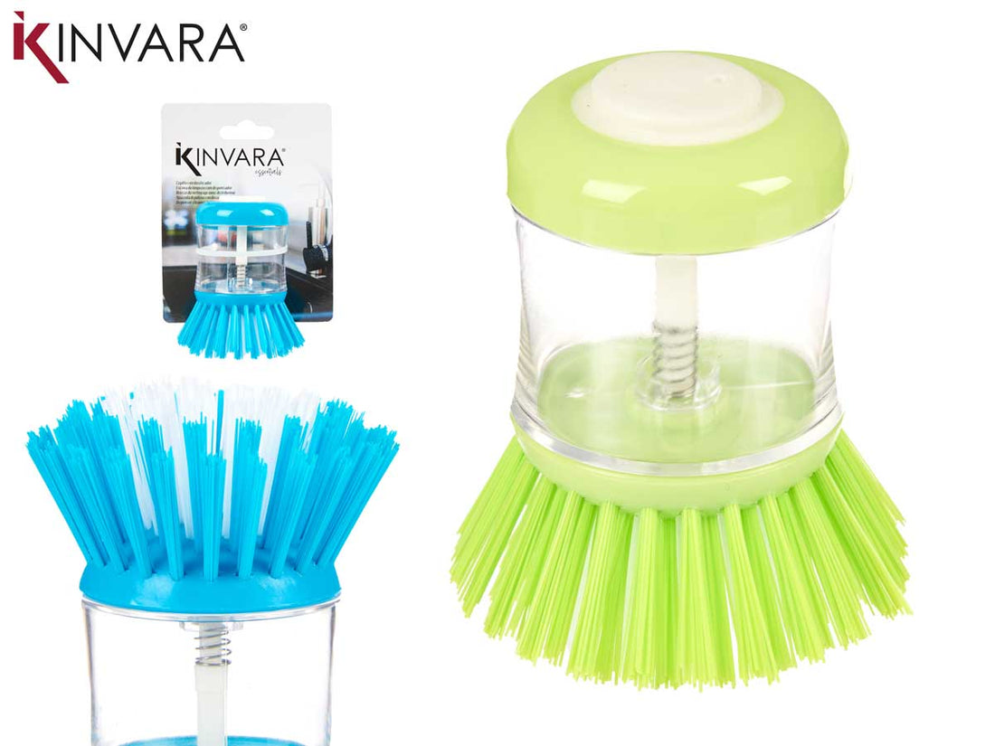 Cepillo Soporte Dispensador Mezcla De Jabon 2 Colores