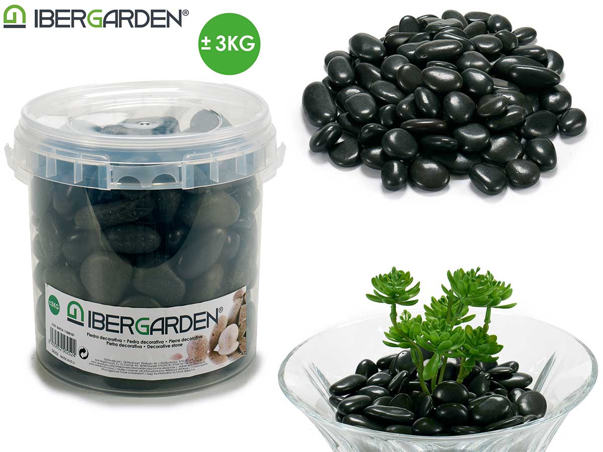 Decorative Pot Stone 3Kg Black Small