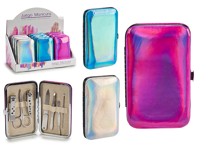 Conjunto Manicure Estojo Mix 3 Metálico Grande