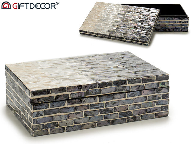 Nacar Rectangular Box Grey Degraded 45 cm