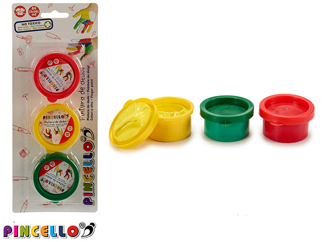 Conjunto de 3 peças de pintura a dedo 3 cores mistura