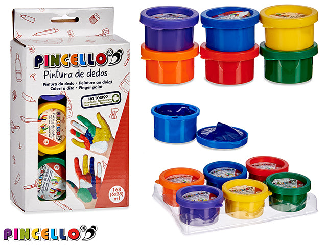 Conjunto de 6 peças de pintura a dedo 6 col mix