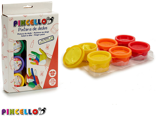 Conjunto de 12 peças de pintura a dedo 6 cores mistura