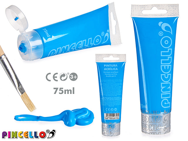 Acrylic Paint Tube 75Ml Light Blue