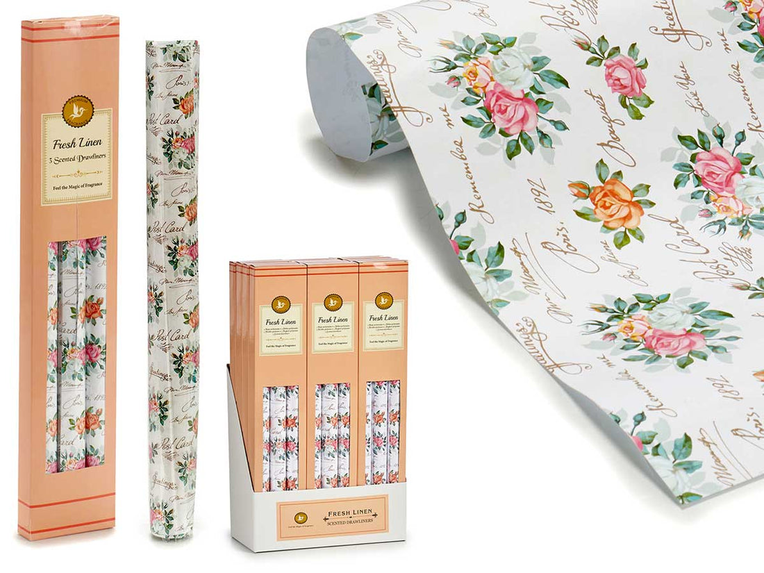 Juego de 3 Forros para Cajones Perfumados de Lavandería Limpia