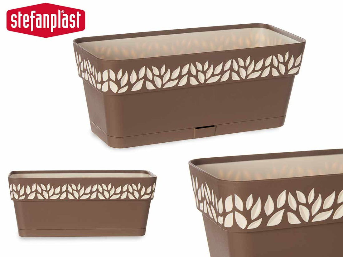 Brown Cloe Plastic Flower Box 30 cm