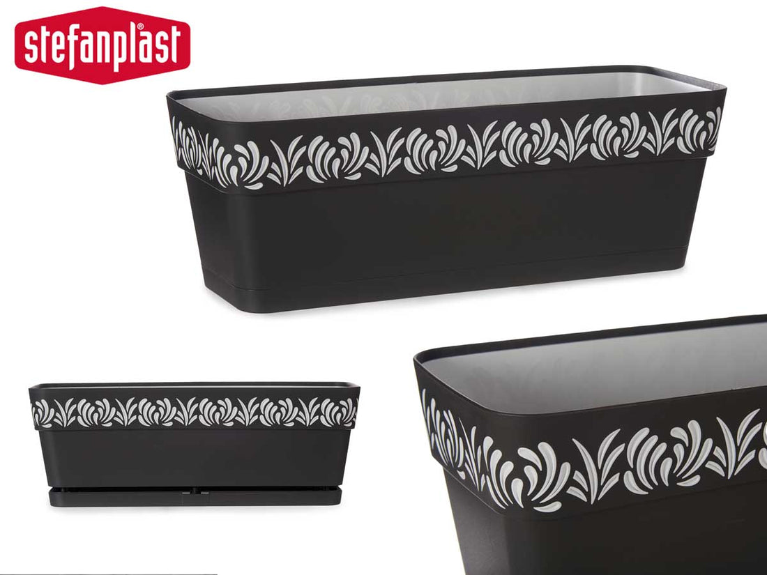 Anthracite Gaia Plastic Flower Box 50 cm