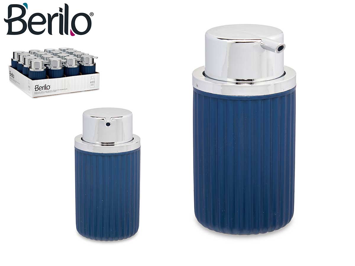 Blue Plastic Soap Dispenser 420 ml