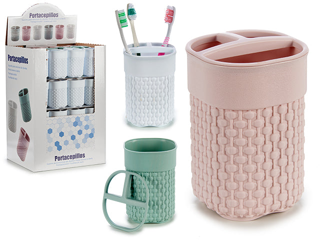 Toothbrush Holder Plastic Point Mix3Col
