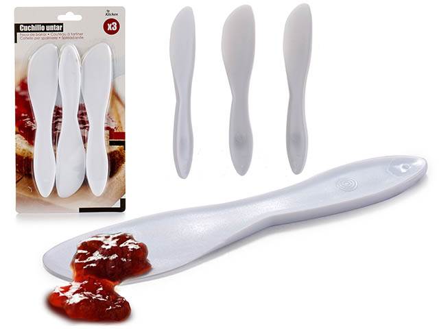 Cuchillo Plastico Untar 3 Unidades