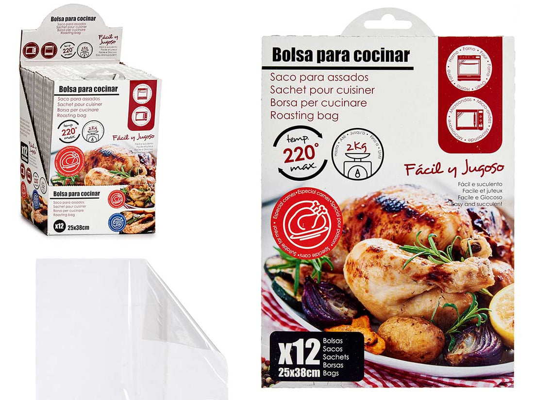 Set 12 Bolsas Plasticas Para Asar Carne