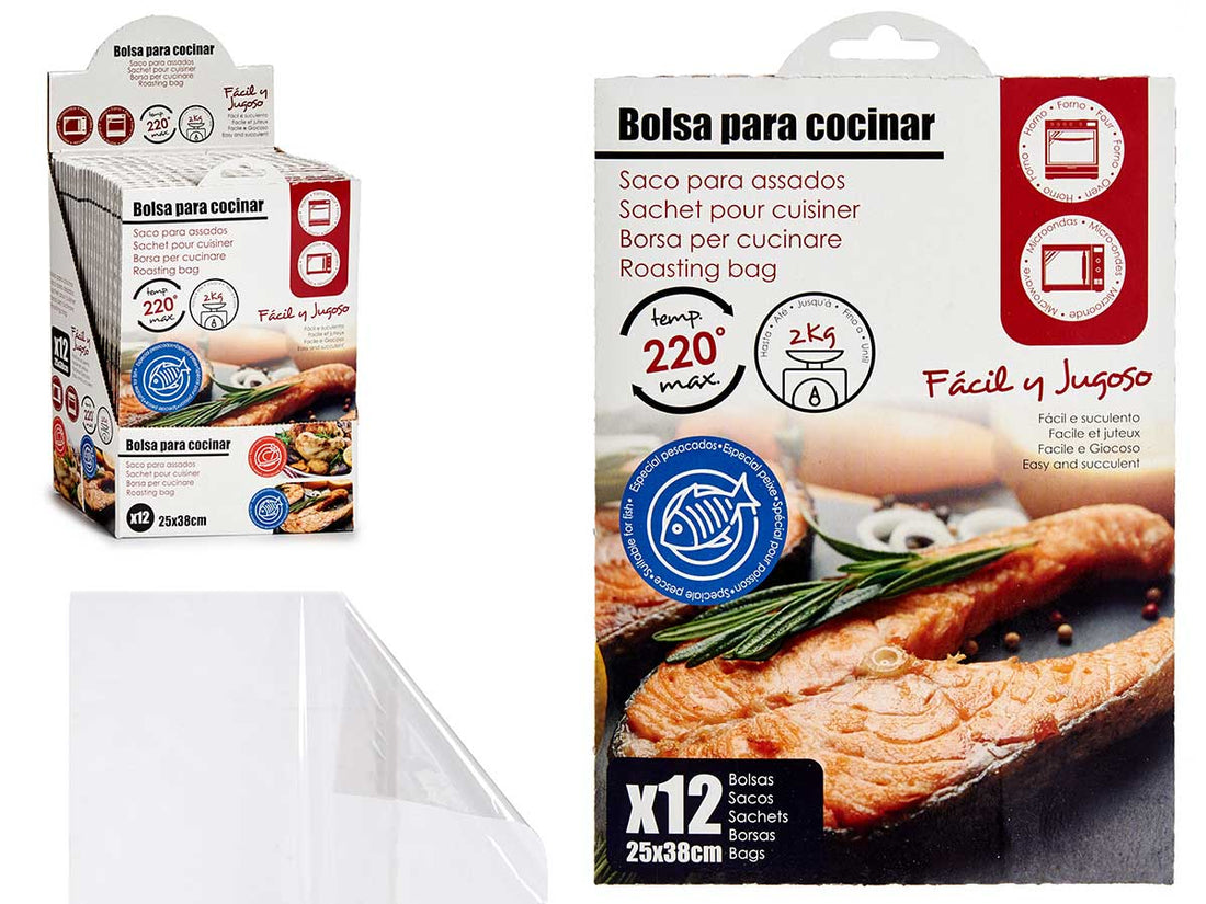 Set 12 Bolsas De Plastico Para Asar Pescado